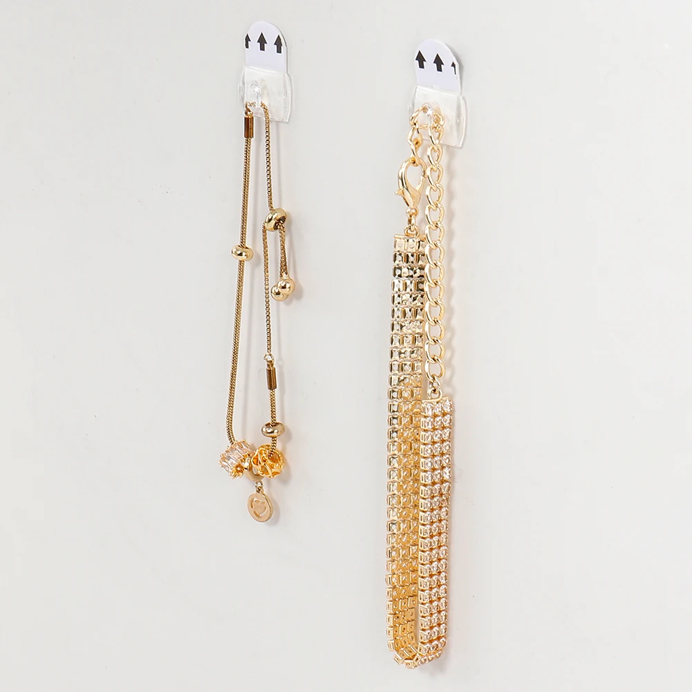 20/6PCS Wall Transparent Removable Hook Strong Cable Clamp Adhesive Hook Rack Bathroom Kitchen Towel Key Hanger