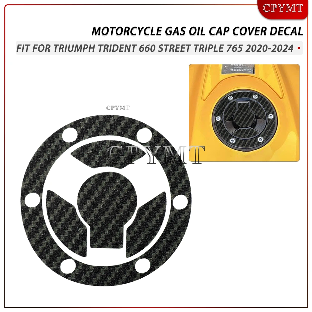 

Motorcycle Fuel Gas Cap Cover Tank Protector Pad Sticker Decal fit For Triumph Trident 660 Street Triple 765 2020-2024