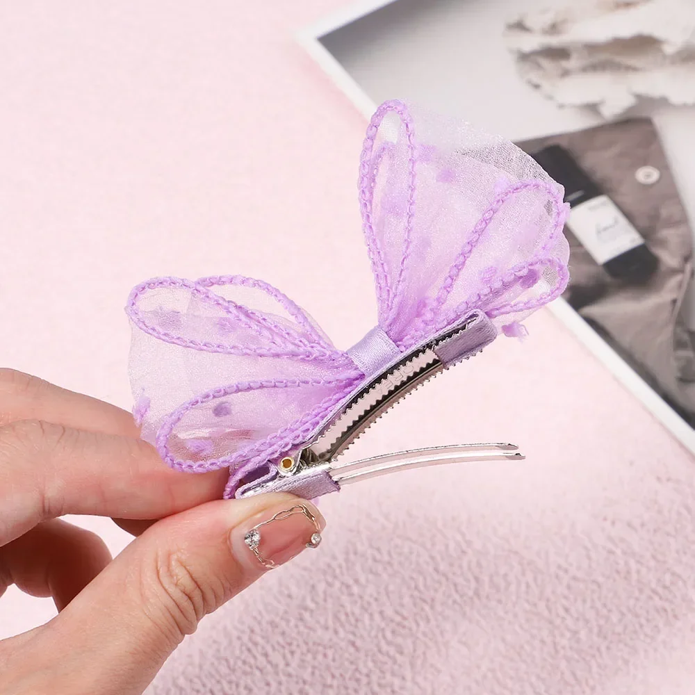 2Pcs Girls Sweet Chiffon Bows Hairpins for Baby Kids Hair Clips Cute Hair Pins Barrettes Headband Fashion Hair Accessories