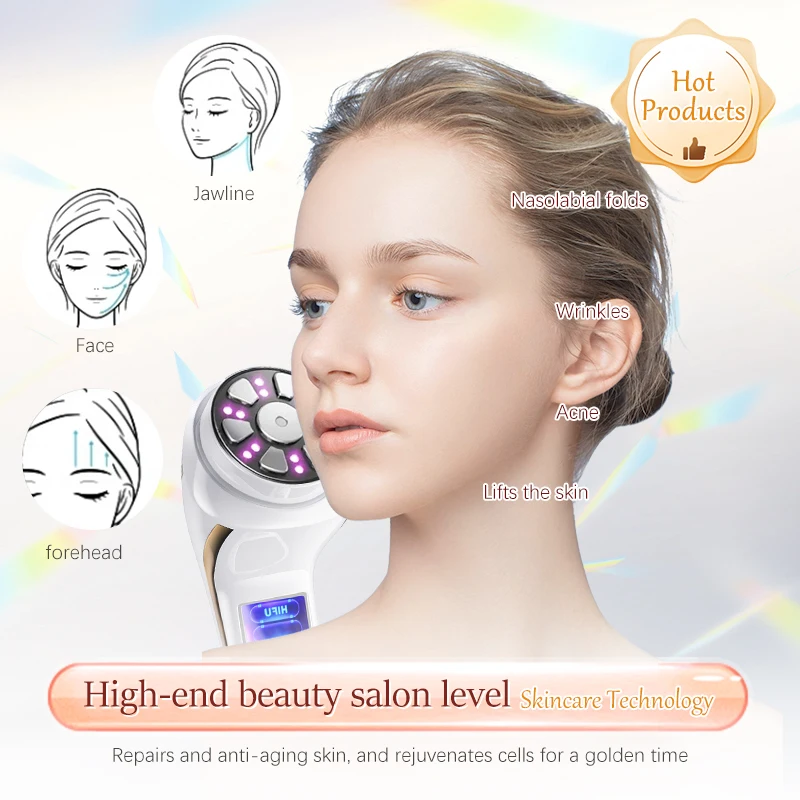 미니 HIFU 얼굴 고주파 미용 치료기 EMS 미세 전류 피부 재생 리프팅 타이트닝 미용 기기
