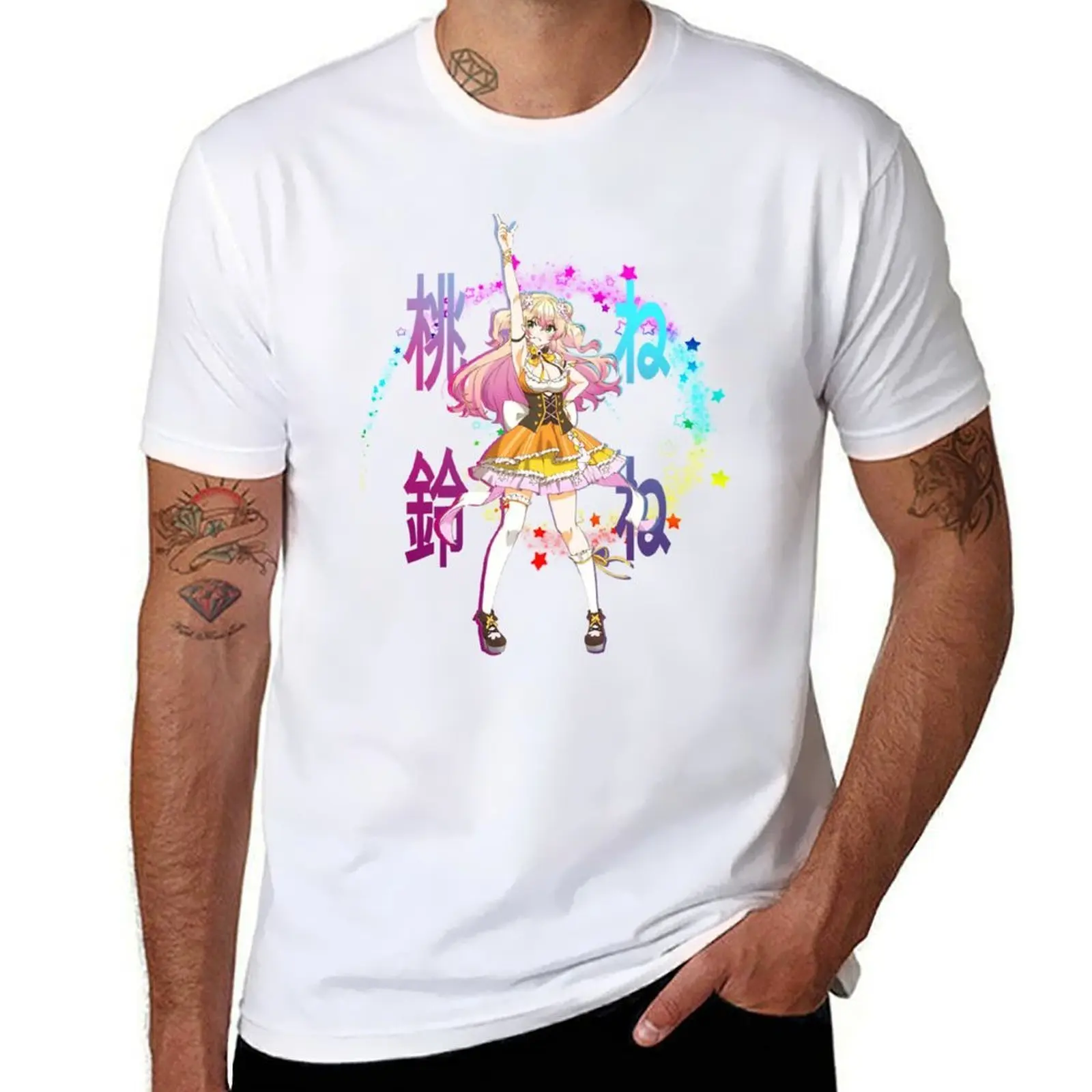

Momosuzu Nene Neon Sparkle T-Shirt man t shirts cotton t shirt man designer T-Shirt