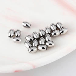 20pcs Stainless Steel Oval Cylinder Spacer Loose Bead for DIY Bracelets Necklace Jewelry