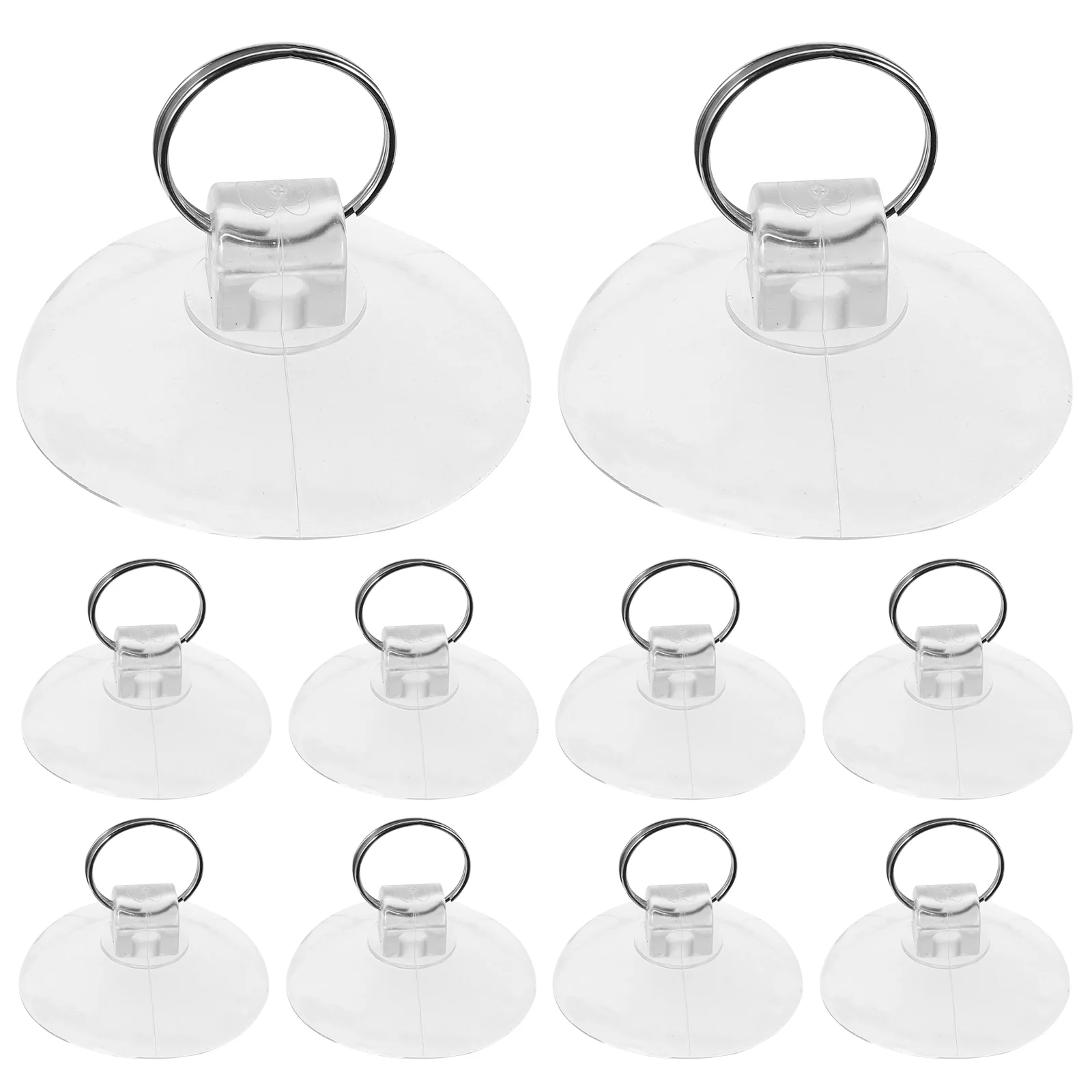 

10 Pcs Rubber Suction Cup Hook Hooks Cups Sucker for Glass Table Tops with Rings Pads Door Perforation