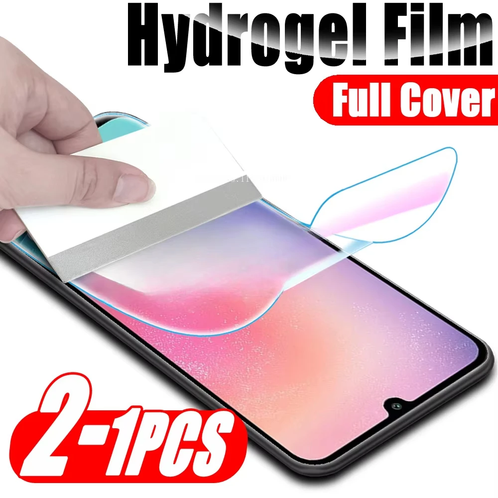 1-2Pcs Hydrogel Film For Samsung A55 A54 A53 A52 A51 A50 A30 A35 A34 A33 A32 A31 A23 A22 Full Cover Screen Protector Soft Film