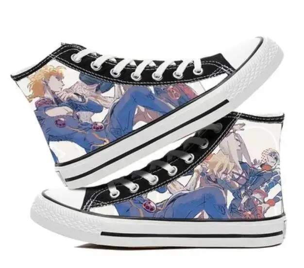 Ayuda Anime dibujos animados estudiantes alta Cosplay Cos Jojo's Bizarre Adventure zapatos de lona zapatos de moda Casual cómodo hombres mujeres