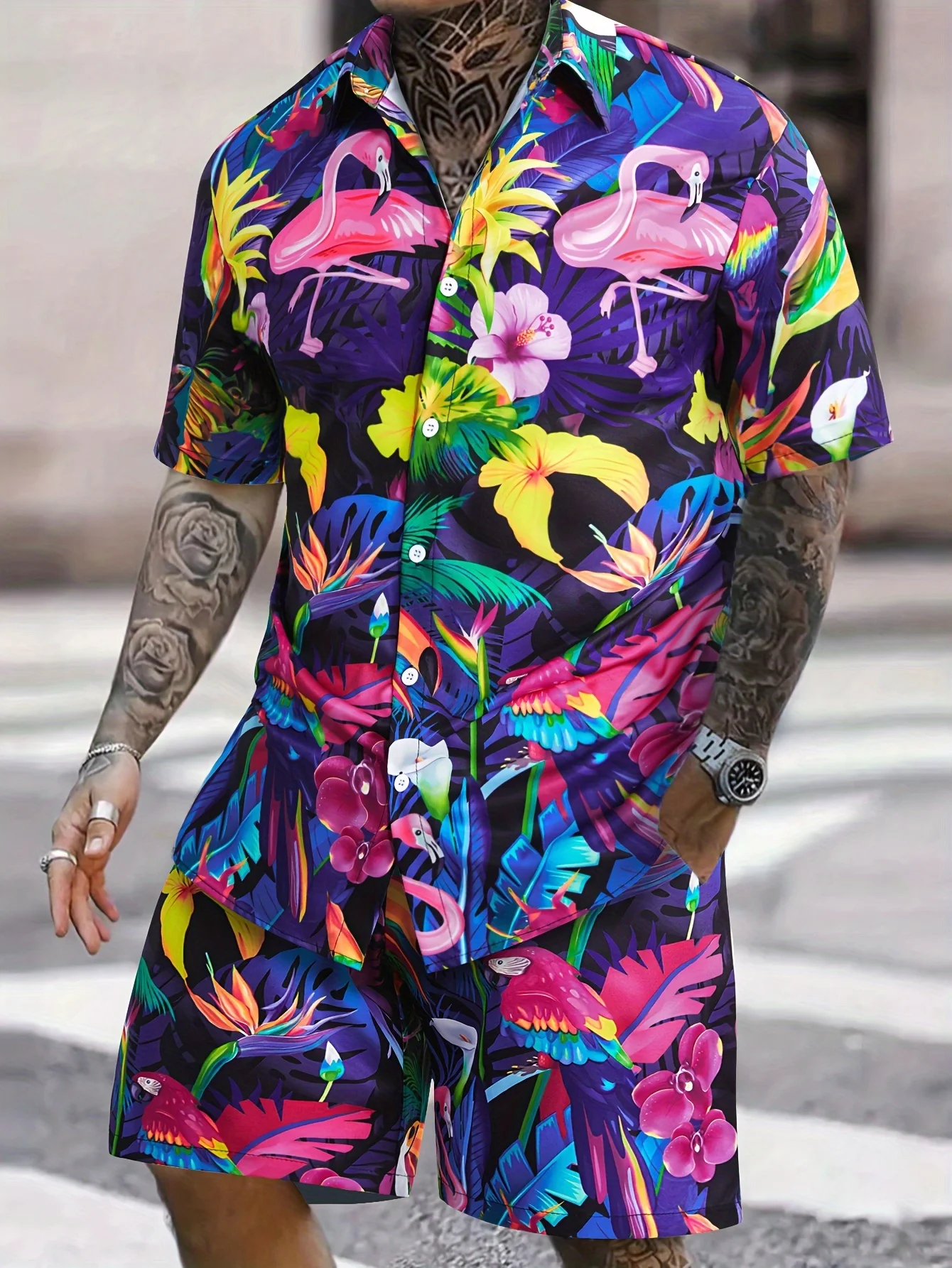 Set coordinato da uomo con gra - Beach Shirt Hawaiian recensione e prezzo