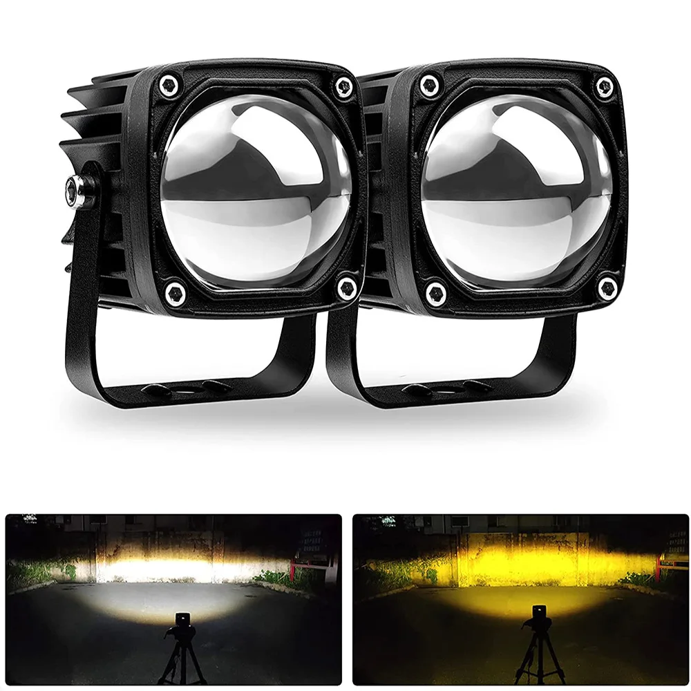 

2 Inch 8D LED Spotlight for Offroad Roof Bumper Fog Light, Yellow/White Hi/Lo Beam Super Waterproof Long Range Spotlight 12V 24V