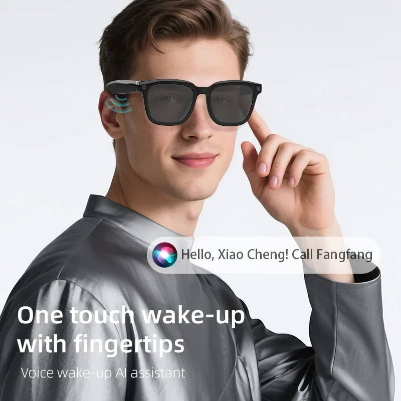 2025 New AI Shooting Smart Glasses 1080P Video Recorder Voice Assistant Music Bluetooth Connectivity Anti Blue-Light Sunglasses