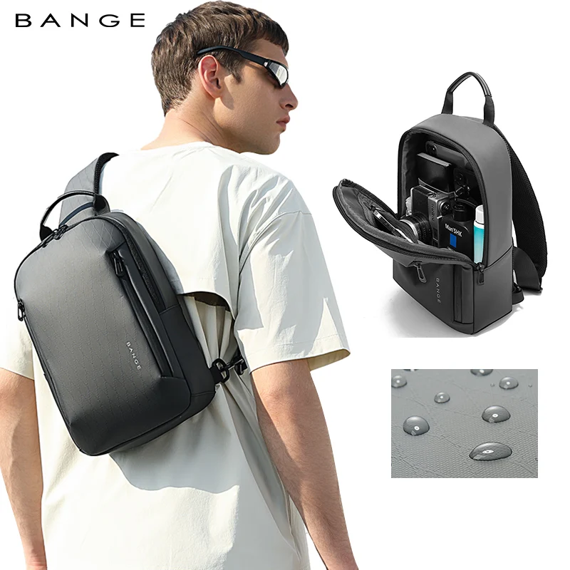 

BANGE Lightweight Everyday Sling Chest Bag Waterproof Minimalist Ergonomic Crossbody Bag for Men