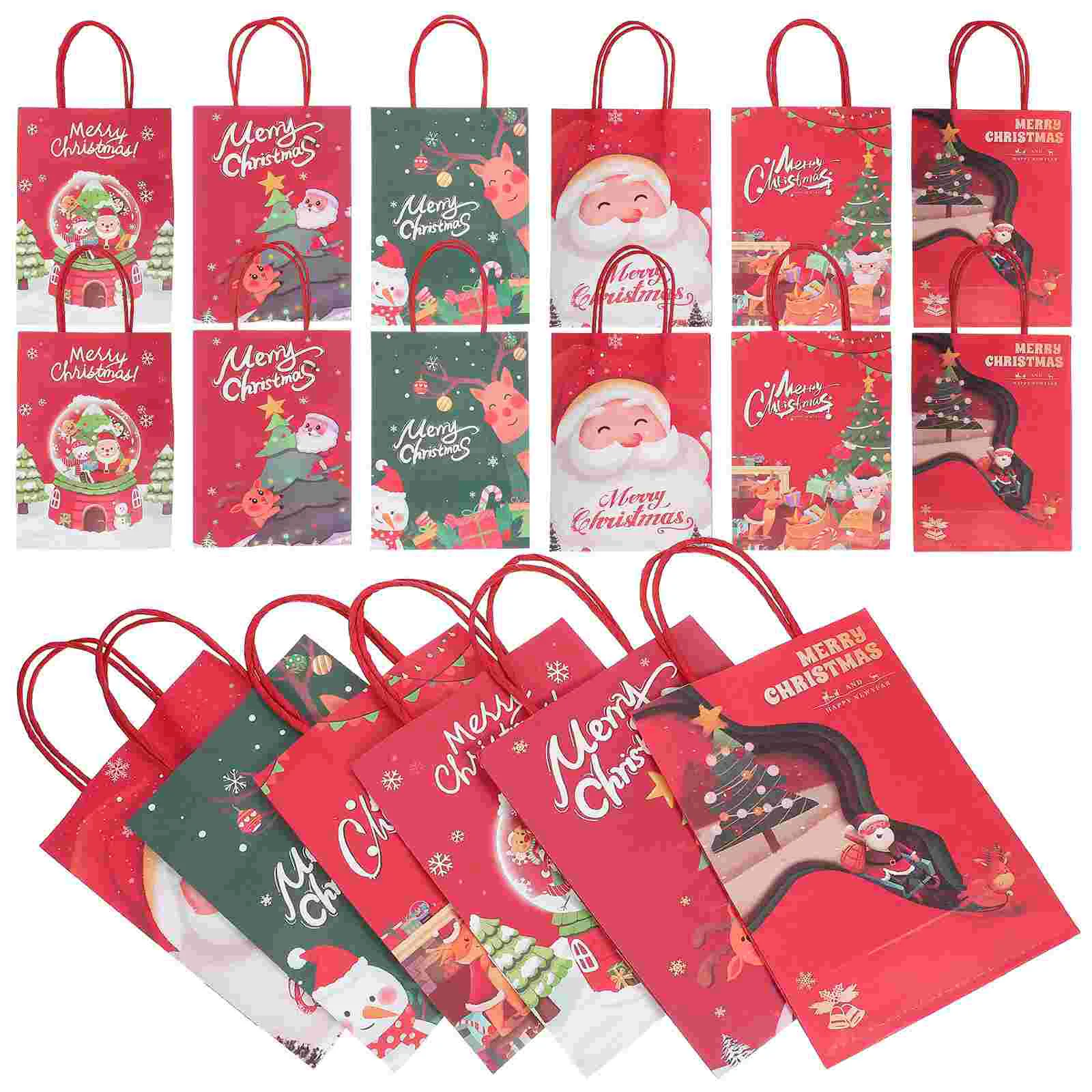 30 Pcs Tote Bag Christmas Gift Eve Candy Paper Kraft Elder Gifts for Stocking Stuffers Decorative Bags