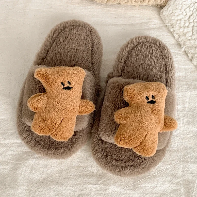 

2025 Children Casual Cotton Slippers for Girls Winter New Fashion Korean Style Soft Sole Anti-slippery Versatile Keep Warm Shoes