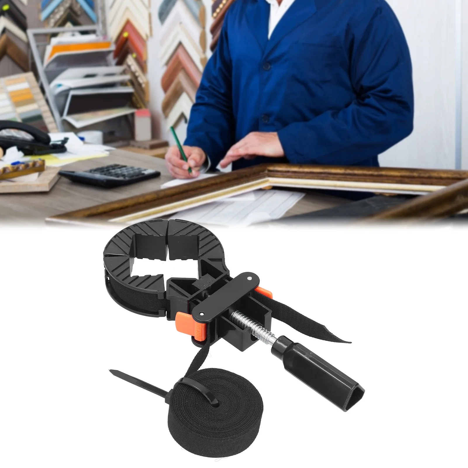Woodworking Picture Frame Clip Adjustable 90 Degree Woodworking Frame Clamp Strap Holder Woodworking Frame Corner Clamp