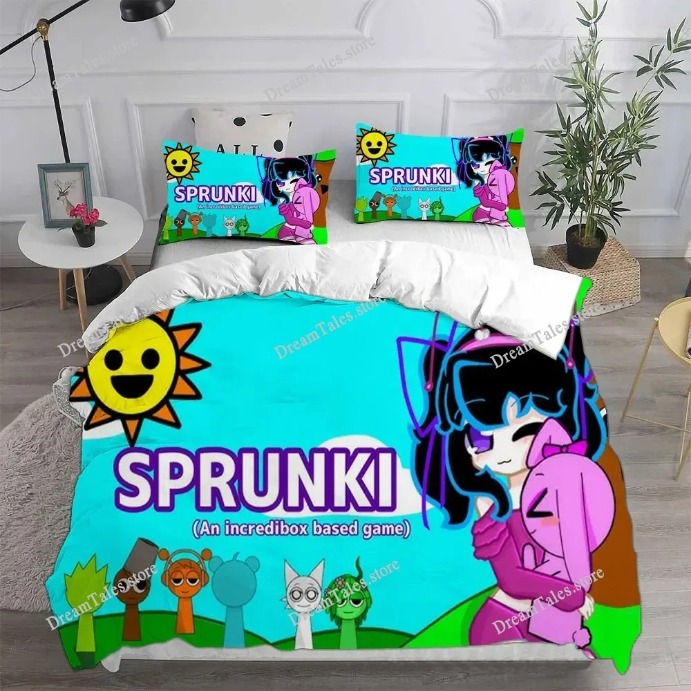 

Sprunki Bedding Set Single Twin Full Queen King Size Bed Set Adult Kid Bedroom Duvet Cover Sets 3D Print Game Bed Sheet Set