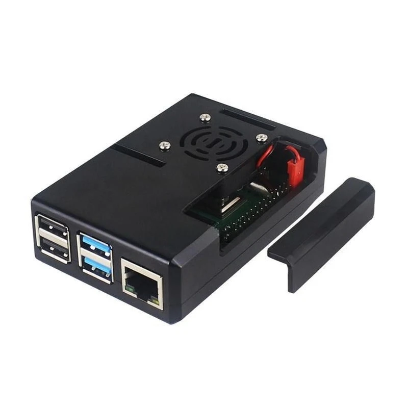conjunto-de-caixa-protetora-para-raspberry-pi-4b-com-caixa-abs-transparente-preta-de-4ª-geracao-tipo-b-e-ventoinha