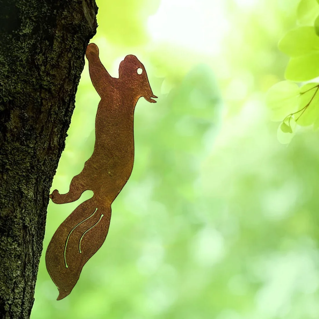 Fascinating Rusty Squirrel: A Unique Branch Insert for Tree Decor