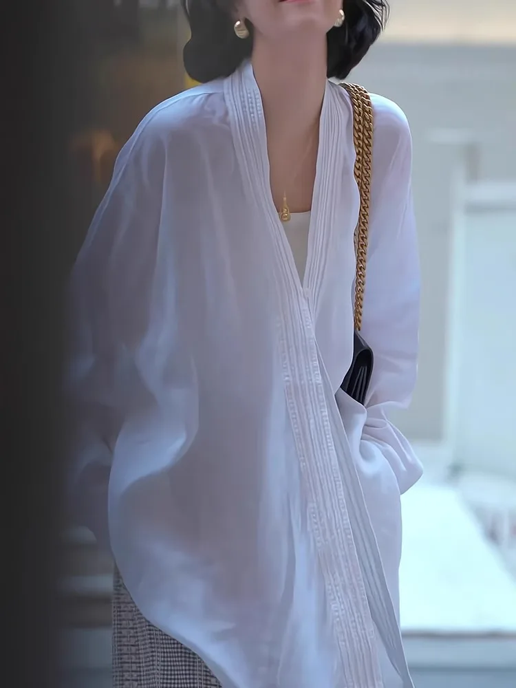 European And American Fashion Versatile Shirt, Women'S Spring And Autumn New Style, High-End And Loose Casual Top