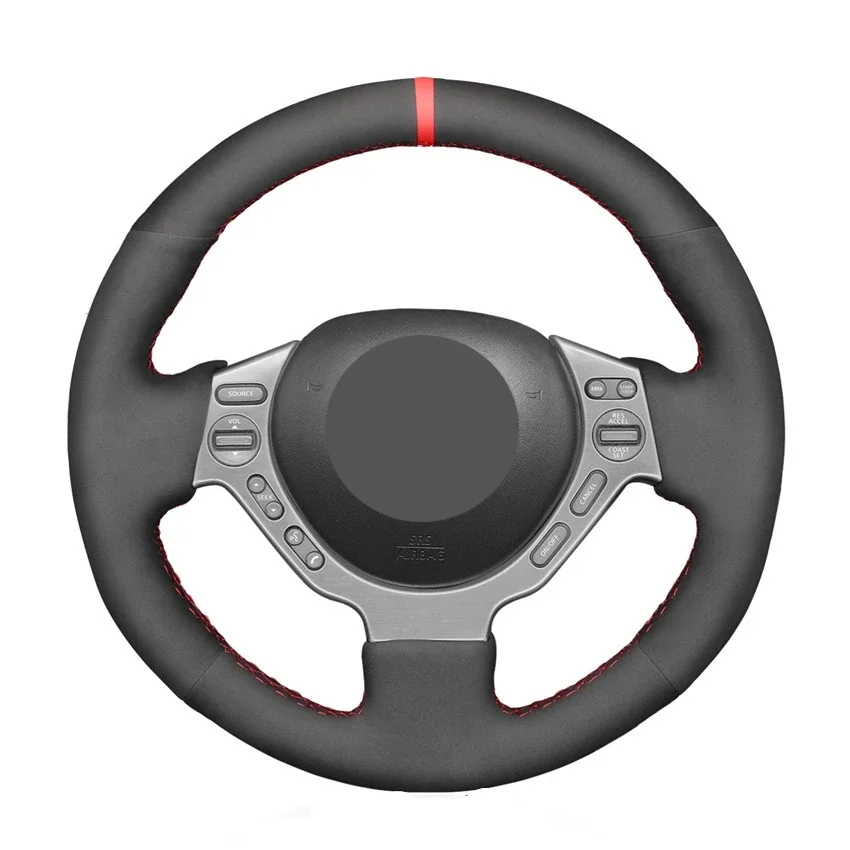 

Hand-stitched Black Suede Car Steering Wheel Cover for Nissan GTR GT-R (Nismo) 2008 2009 2010 2011 2012 2013-2016