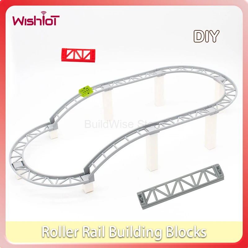 

Roller Coaster Track MOC Building Block Rail Chassis Bow Slope Straight Small Paticle Technical Part Compatible with Legoeds #T3