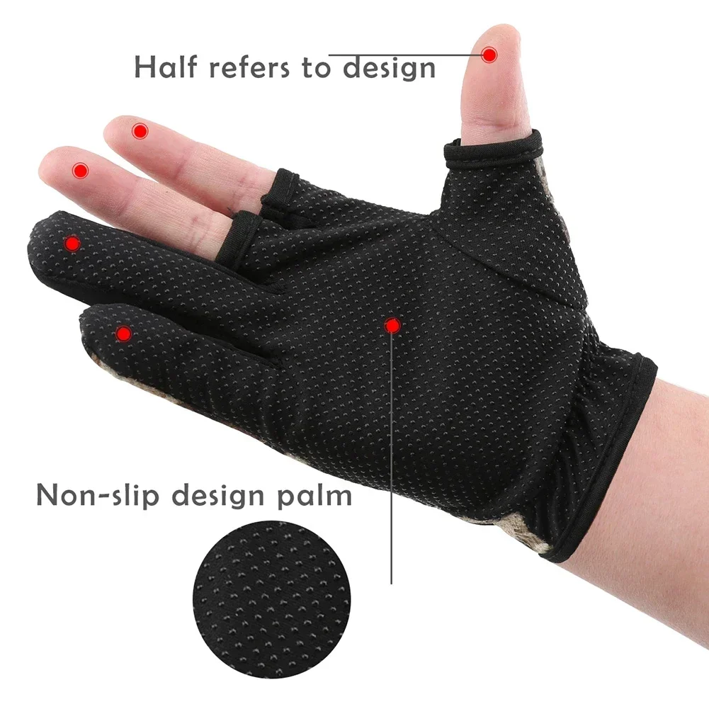 Package Includes Pair Fishing Gloves Elastic Breathable Elastic Breathable Fishing Gloves Low Fingers Gloves Stretch Fit