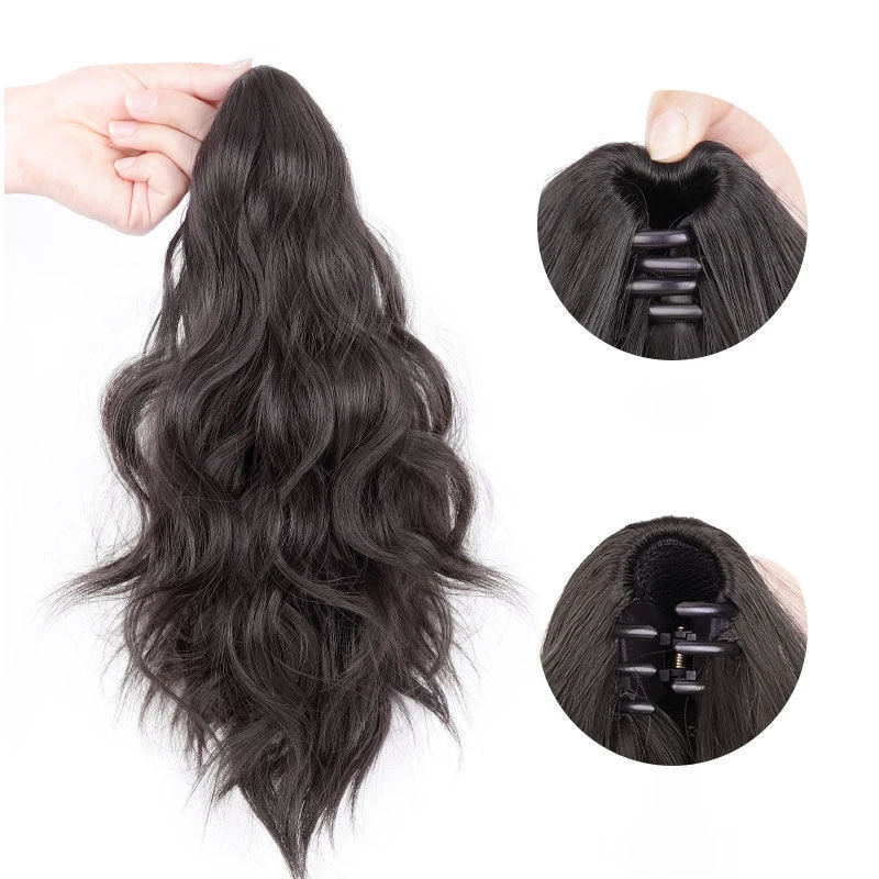 Synthetic Ponytails for Women Natural Black Dark Brwon Ponytail Hairpin Hair Extensions for Asian Women Daily Cosplay