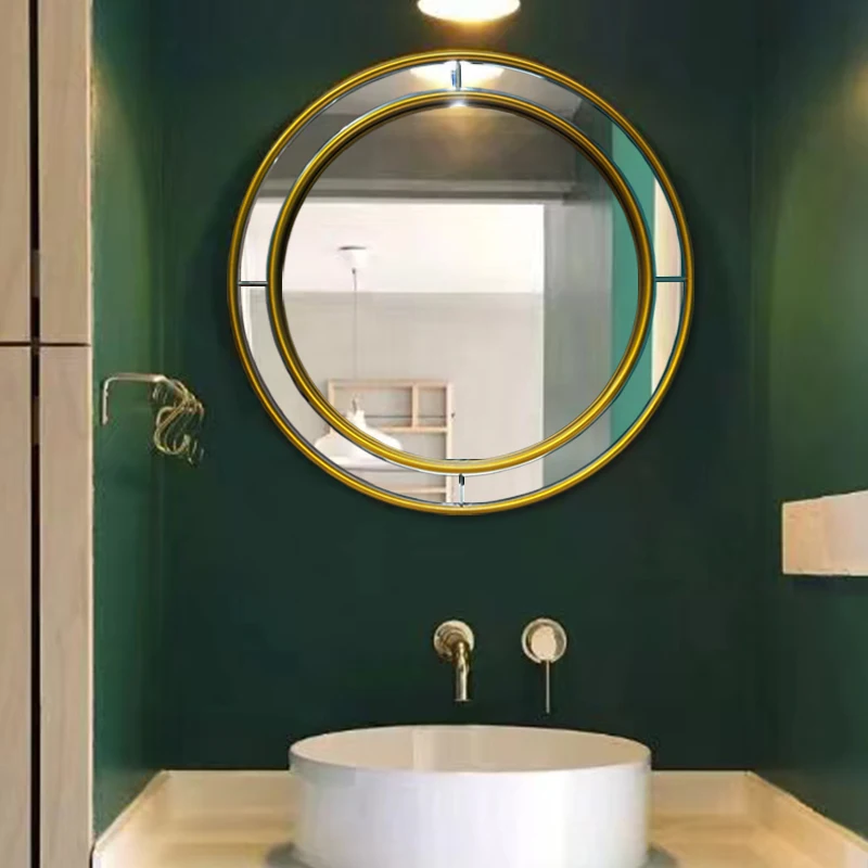 Circular Round Mirror Wall Decoration Modern Girls Small Bedroom Bathroom Mirror Funky Luxury Espelhos Living Room Decorations