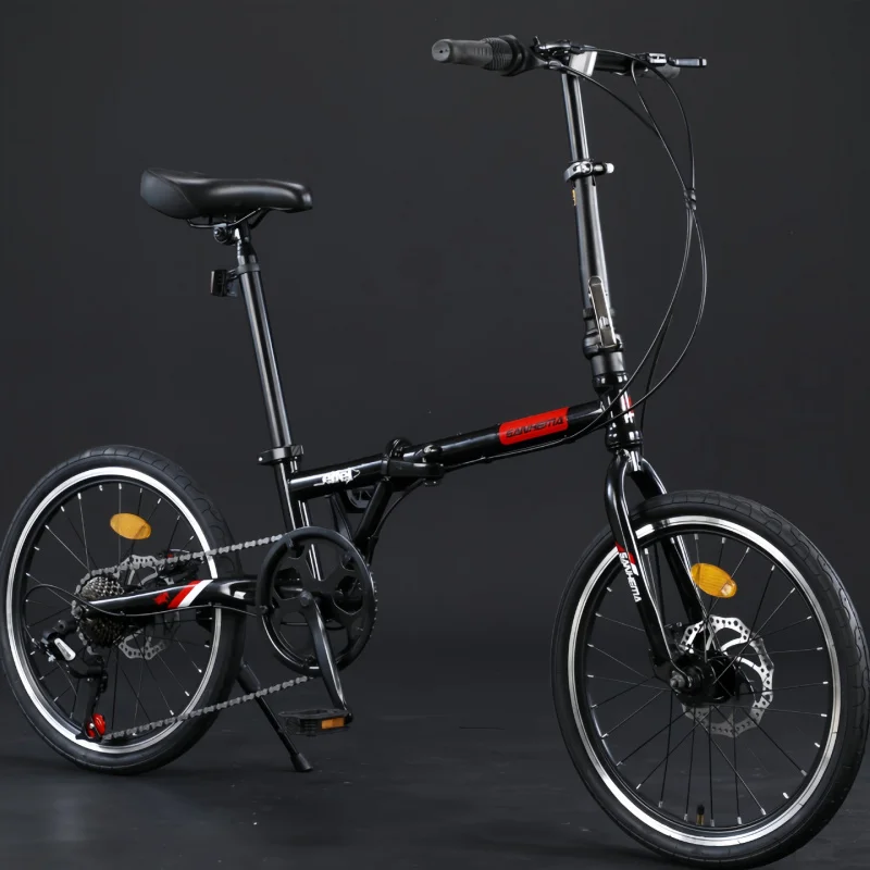 Bicicleta unisex plegable portátil ultraligera de 20 pulgadas para adultos