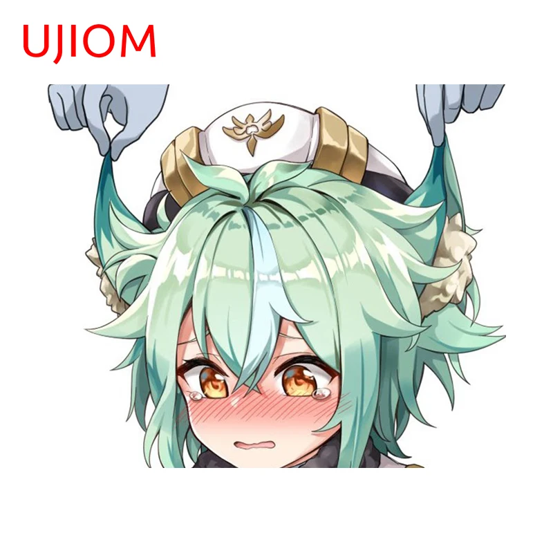 UJIOM فاليريا رودريغيز تطل جينشين تأثير الجدار ملصق لطيف الجدة لافتة للنظر ملصق مائي مناسب لغرفة اكسسوارات الديكور