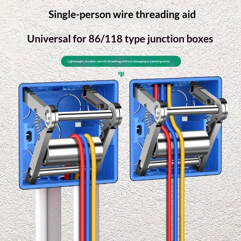 86 and 118 Bottom Boxes Universal Wire Puller Air Battery Electrician Cable Extractor Tool Fast Threading Auxiliary Aid Pulley
