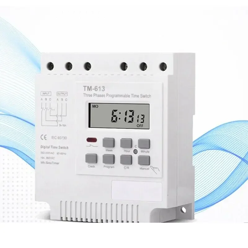 Three Phases 380V 415V TIMER Programmable Switch with Backlight W7J8h 6973498920195