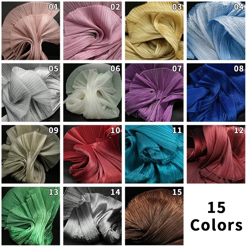 Tela Plisada Miyake Metálica Perlada de 100x143 cm para Confección de Vestidos de Novia, Decoración de Escenarios, Manualidades y Estilismo