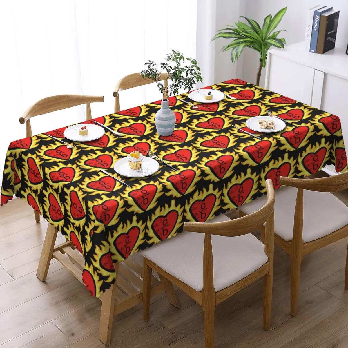 Clothes Over Bros Heart Logo Custom Rectangular Tablecloth Waterproof Table Cover for Dining Events Table Cloth