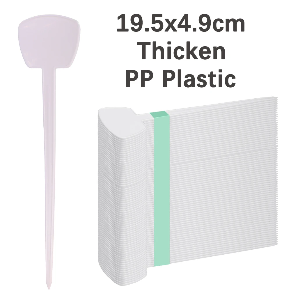 6/12/18/24/48PCS 19.5x4.9cm White PP Plant Labels Tag Plastic Waterproof Anti-UV Diy Garden Decorating Tools Identification Card