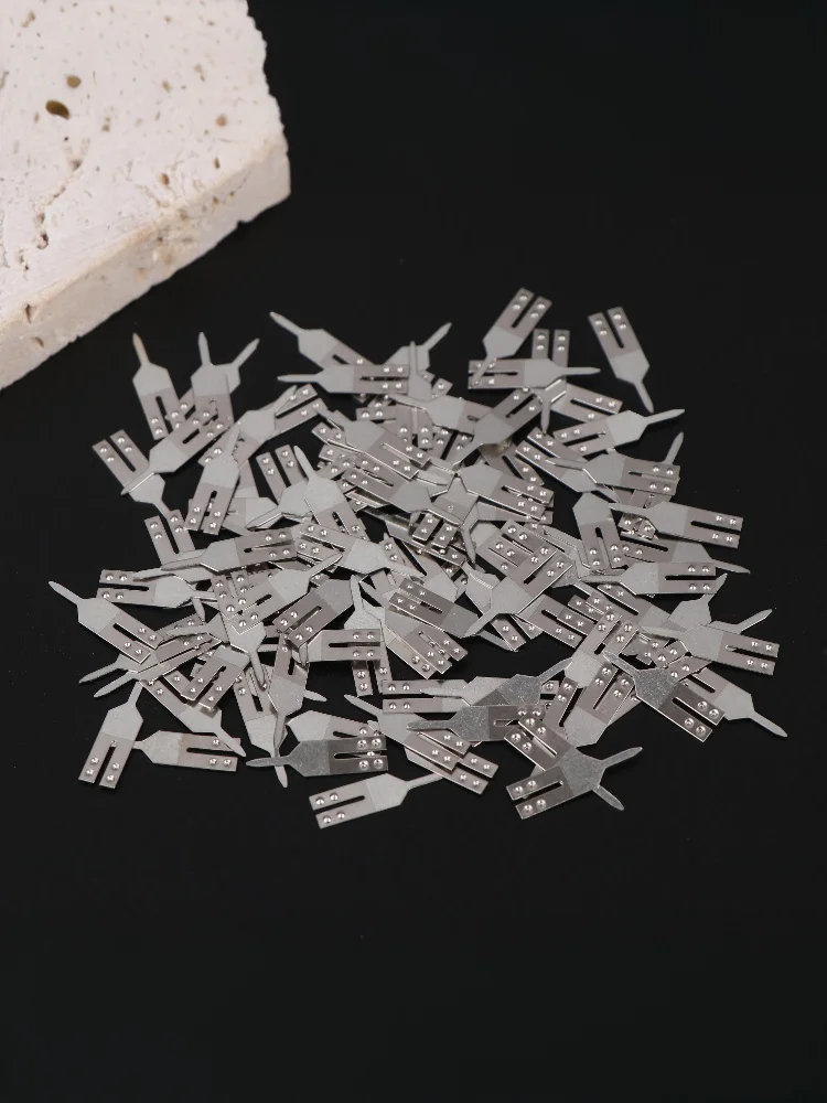 

100Pcs Stainless Steel Battery Spot Welding Pads Positive Negative Pole Connection Battery Pins for Electronic Components