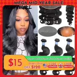 5x5/6x6/13x4/13x6 32 inch Body Wave Human Hair Bundles With HD Lace Frontal Brazilian Remy Hair Melt Skins Hair Weave Extension