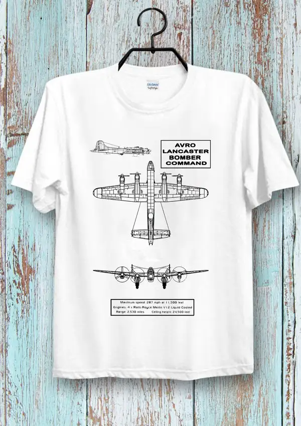 Avro Lancaster T Shirt Bomber Command Super Cool Ideal Top for Ladies and Gentlemen