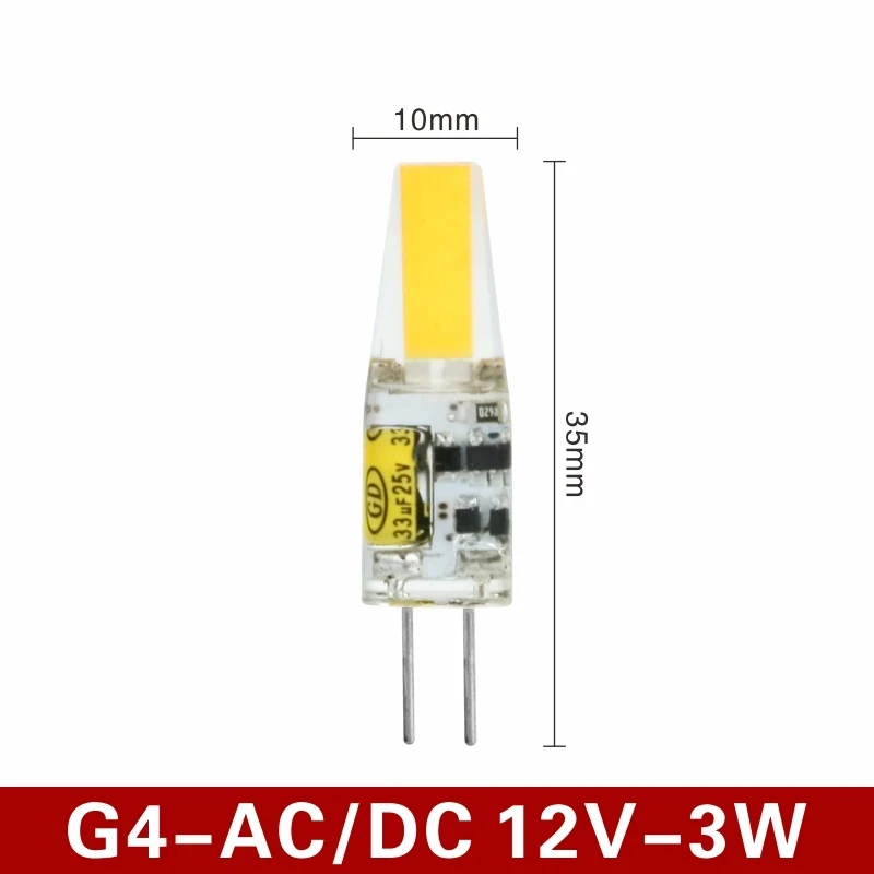 10 Stuks Nieuwe Dimbare Mini G4 Led Cob Lamp 6W Lamp Ac Dc 12V 220V Kaarslichten Vervangen 30W 40W Halogeen Voor Kroonluchter Spotlight