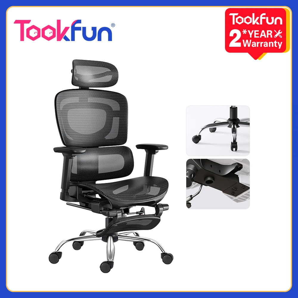 Tookfun Q9 Ergonomic Chair Office Chair Gaming Seat 5.5cm Liftable Backrest Adaptive Lumbar Support 135° Reclining Angle