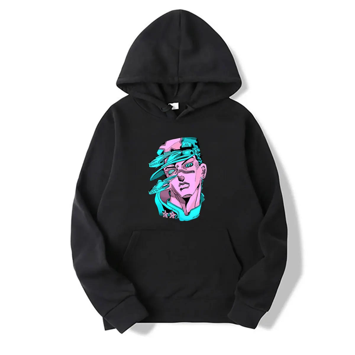 Anime Jojo Bizarre Adventure Jotaro Kujo Head Graphic Hoodie Men Women Manga Vintage Oversized Streetwear Male Fashion Hoodies