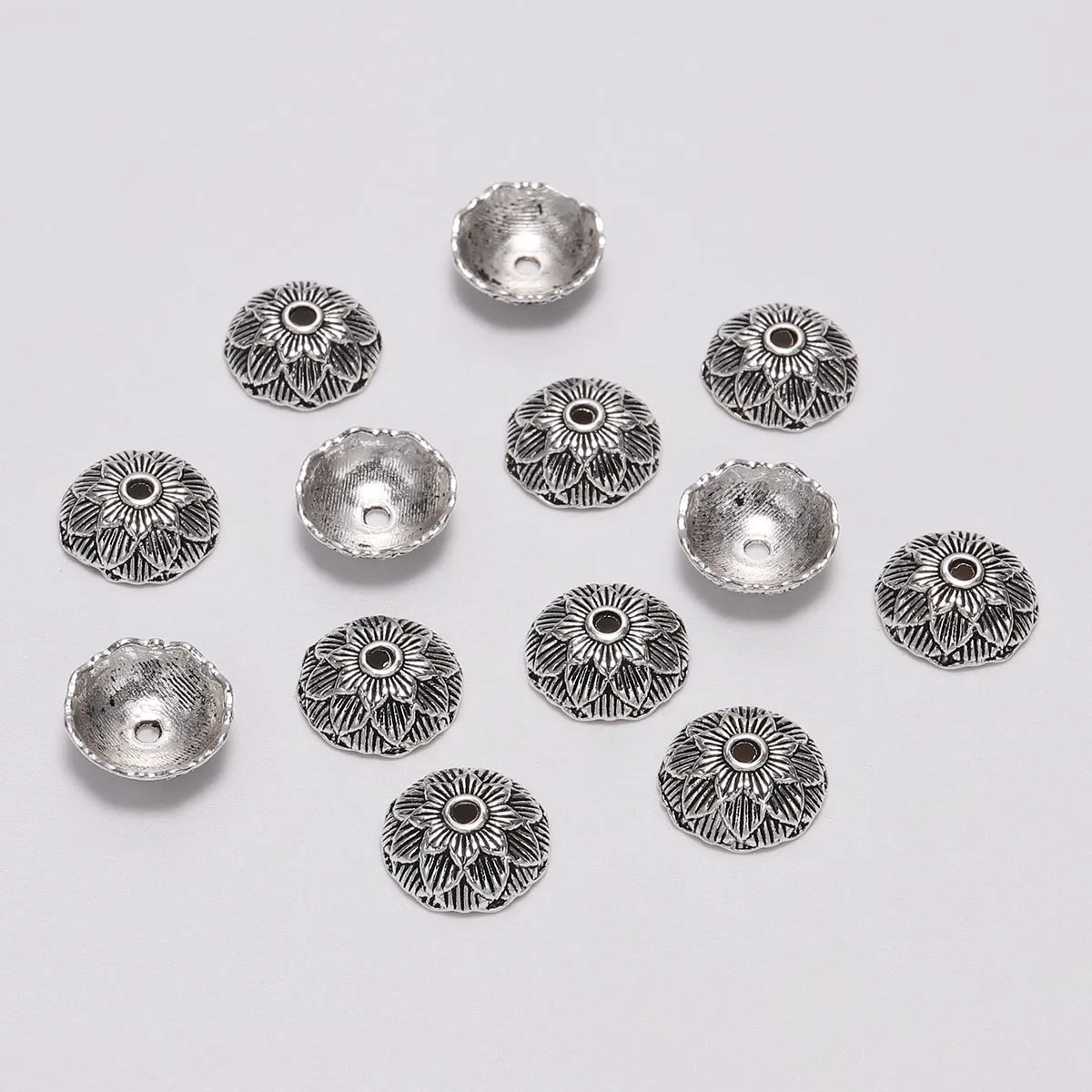 20Pcs New Half Circle Gear Flower Bead Cap Separated Bead Pendant Scattered Bead Fashion Trendy Versatile DIY Accessory Material