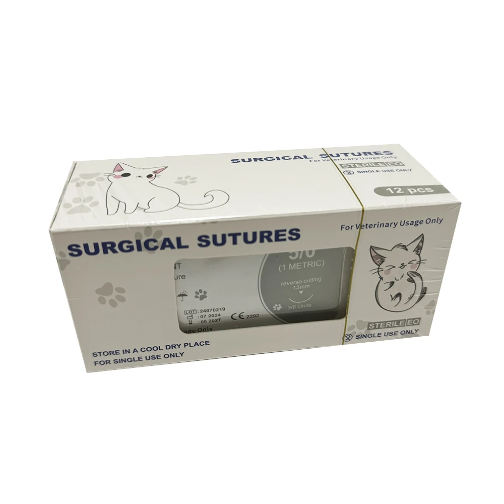 PDO-Einzelstrang-Absorbierbares Nahtmaterial für Veterinärzwecke mit Nadel, steriles Nahtmaterial für Hunde, Katzen und andere Haustiere. – Detail 4