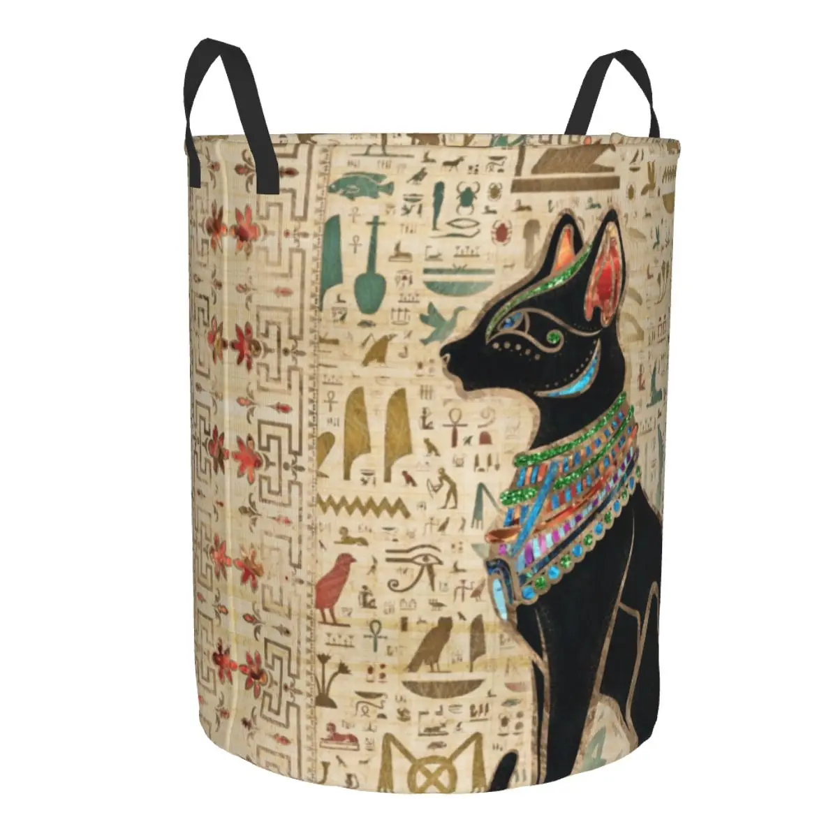 Egyptian Bastet Cat Laundry Hamper Large Storage Basket Ancient Egypt Art Girls Boys Toy Organizer