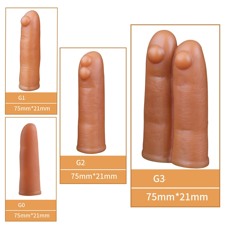 4 Types Finger Sleeve Clitoris G Spot Massage Liquid Silicone Penis Condoms High Elasticity Orgasm Sleeve Sex Toys For Woman