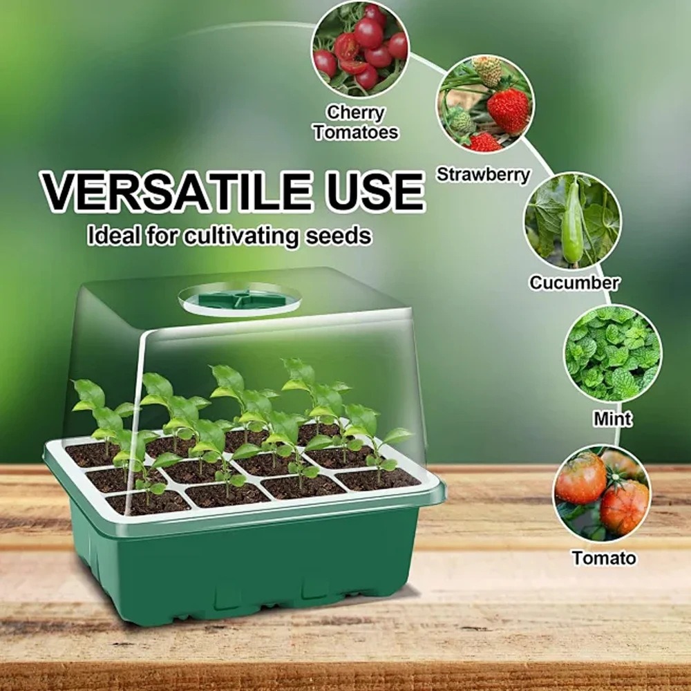 

Светодиодный светильник для выращивания растений с отверстием на лоток, полный спектр с лотком для рассады, стартовые лотки для семян растений, домашняя тепличная лампа для выращивания