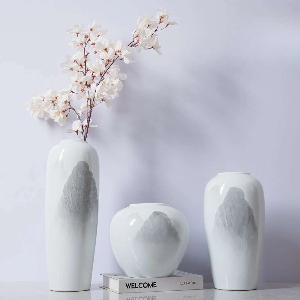 

Новая китайская ручная роспись пейзажная керамическая ваза, ТВ-шкаф для гостиной с водяными цветочными украшениями, креативные украшения