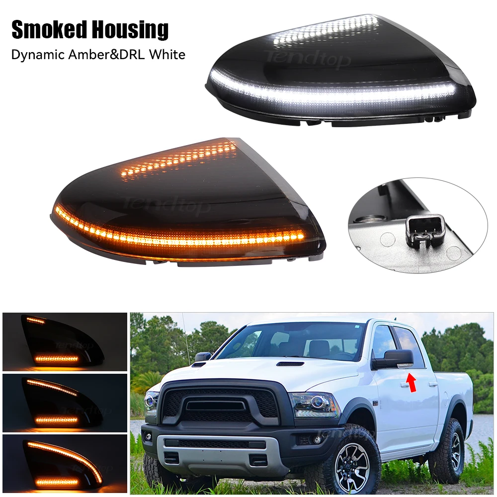 LED Side Wing Rearview Mirror Indicator Blinker Repeater Dynamic Turn Signal Light For Dodge Ram 1500 2500 3500 2009-2018