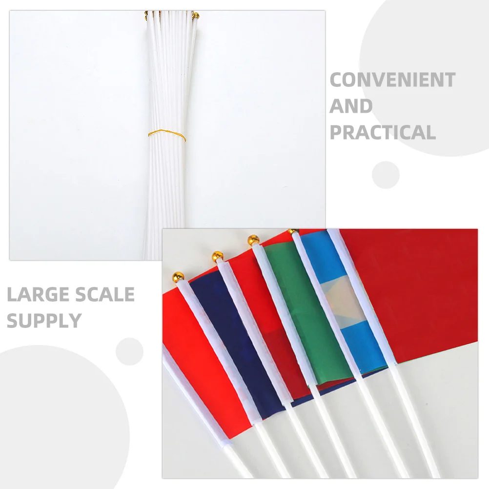 200Pcs Handheld Flag Pole Kit Compact Reusable Flagpoles for Waving Outdoor Events Political Rallies Commercial Promotions