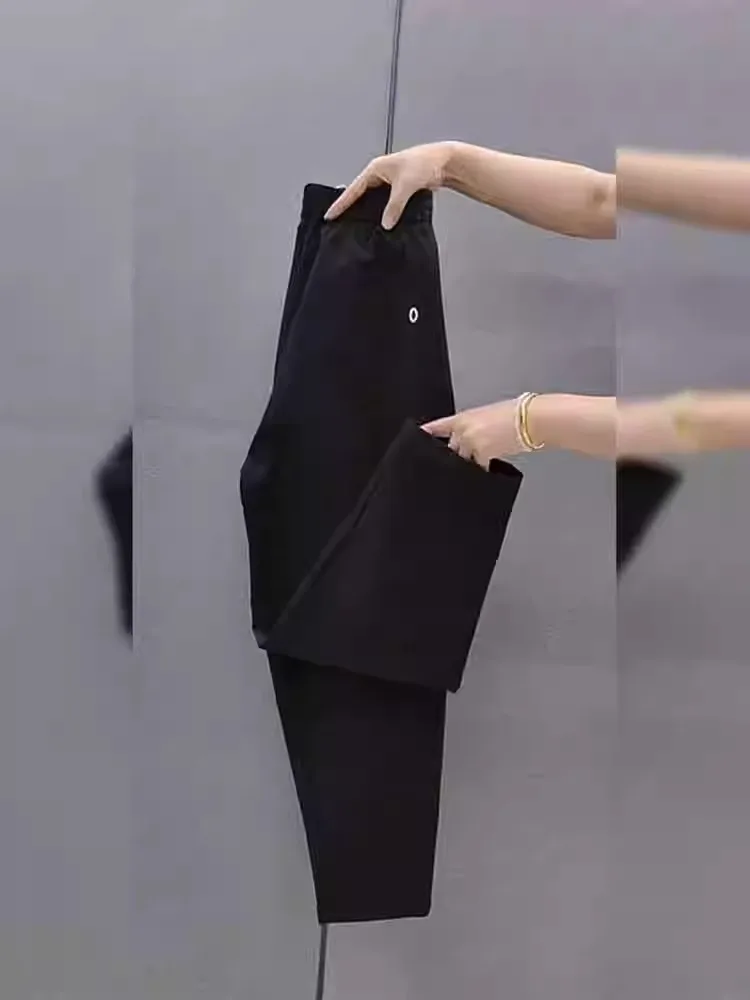 Coréen Sle été mince dix-huit pantalons femmes nouvelle grande taille Qui sec Harlan décontracté coupe ample minceur papa pantalon