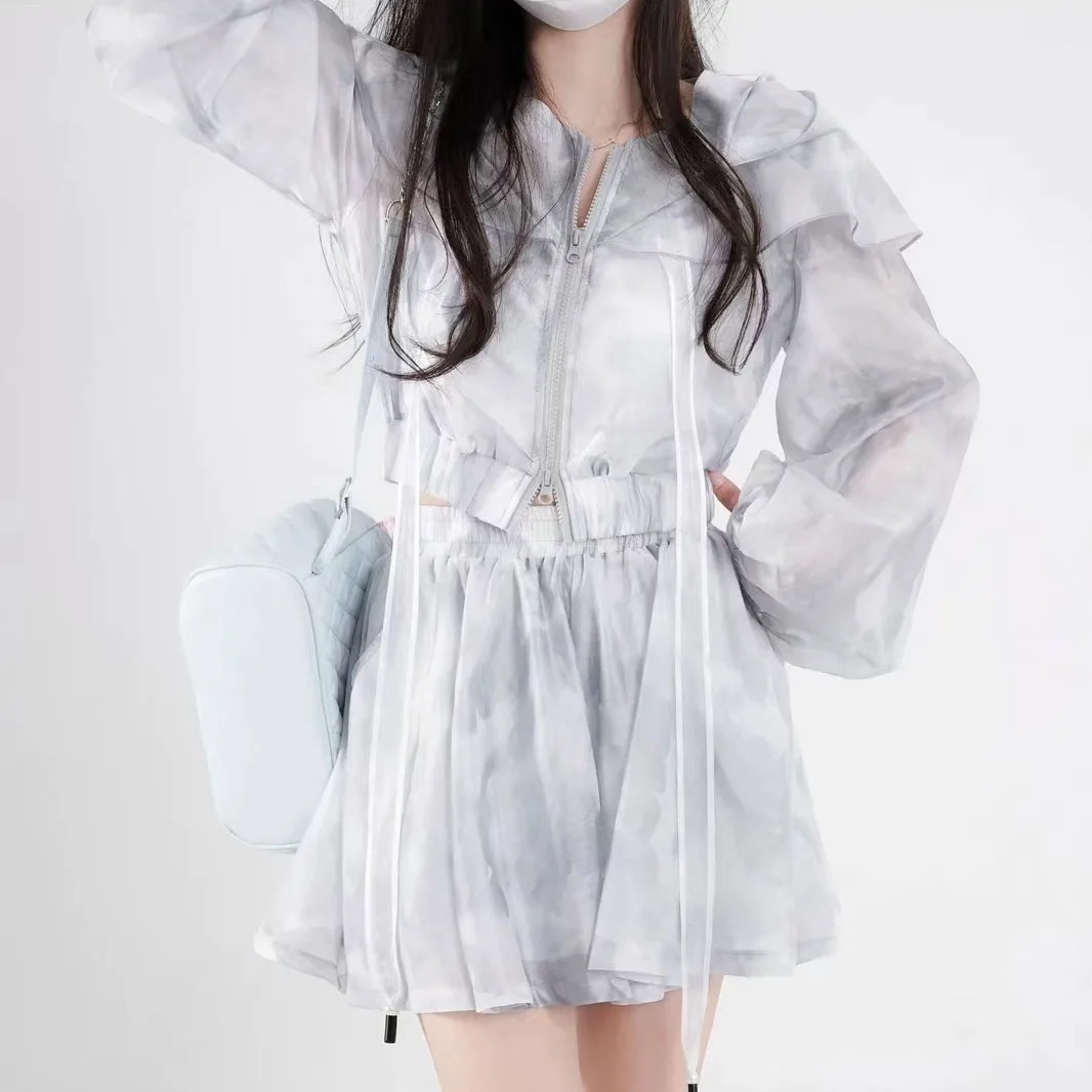 

Оригинальный комплект Long Sve с окрашиванием, повседневный свободный комплект для похудения, ночной летний наряд без еды для молодых женщин