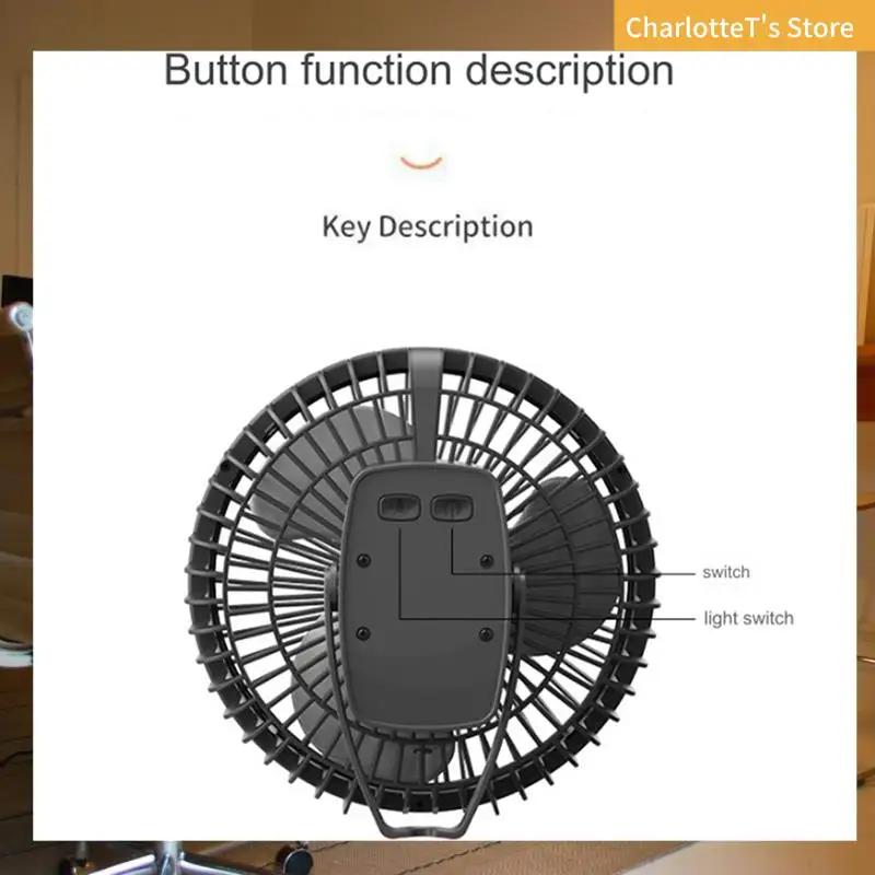 10000Mah Camping Fan Rechargeable Desktop Portable Air Circulator Wireless Ceiling Electric Fan With Power Tripod Durable White