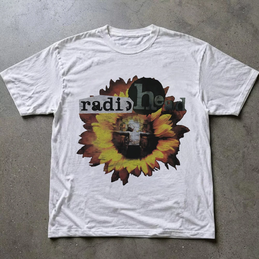 Radiohead The Bend Graphic Print Short Sleeves T-shirt Men Women Summer 90s Retro Rock Music T-shirt Casual Y2K Streetwear Tops